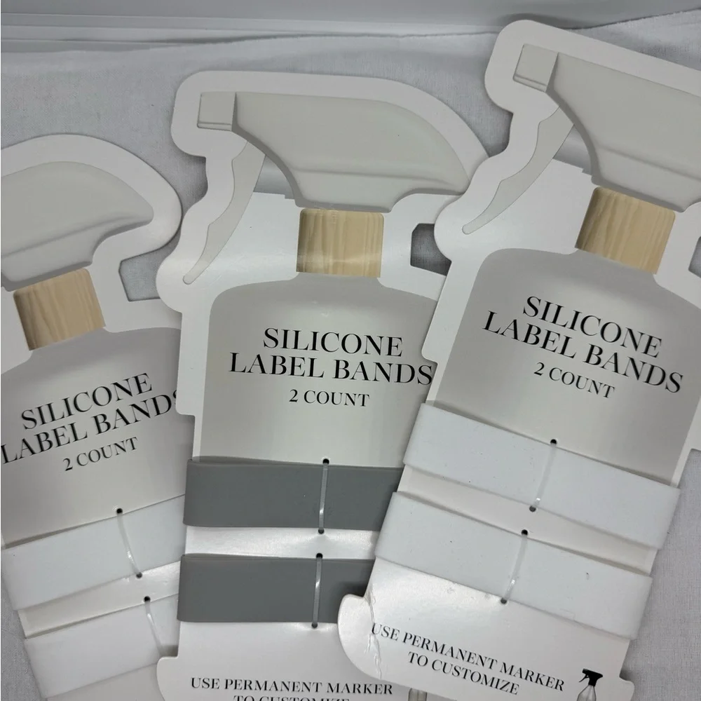 Silicone Label Bands For Spray Bottles & More 3 sets of 2